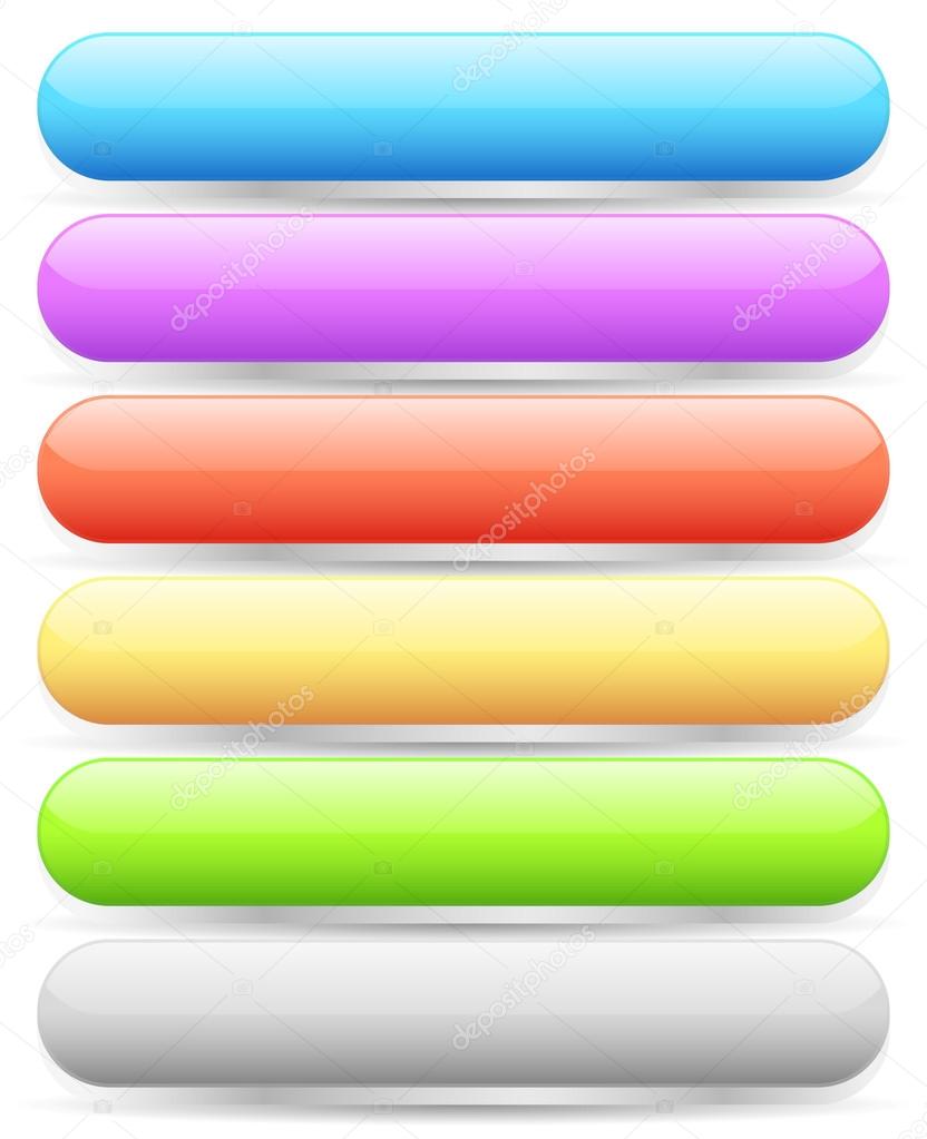 Colorful, empty rounded buttons set