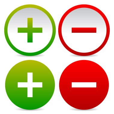 Set of plus minus clipart