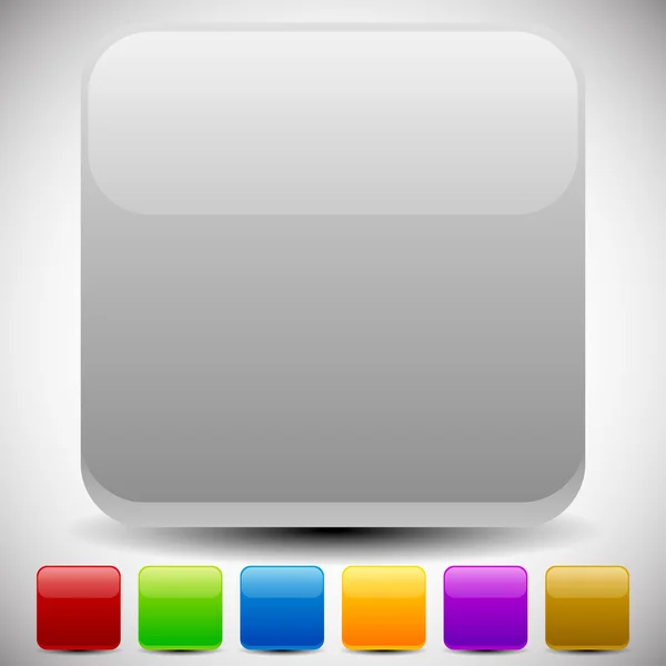 Ensemble de boutons carrés brillants — Image vectorielle