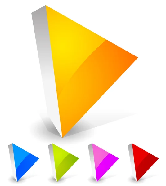 Triangle jeu 3D bouton de lecture — Image vectorielle