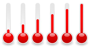 Yükselen termometre, thermograph kümesi.