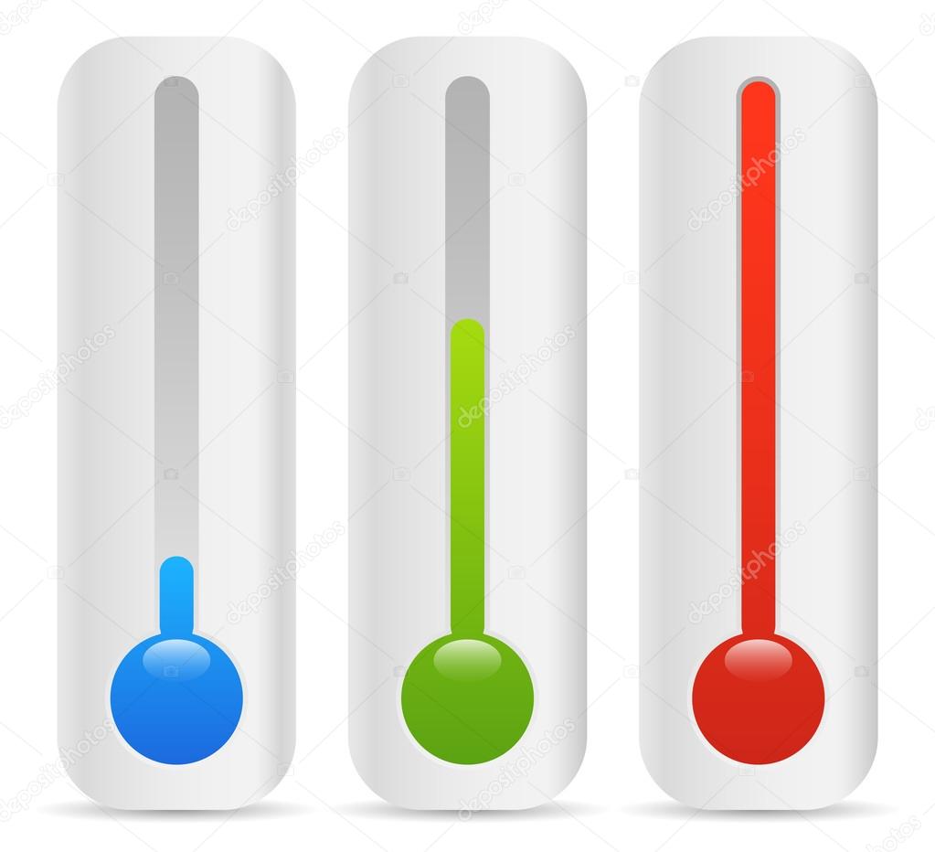 Rising thermometer, thermograph set.