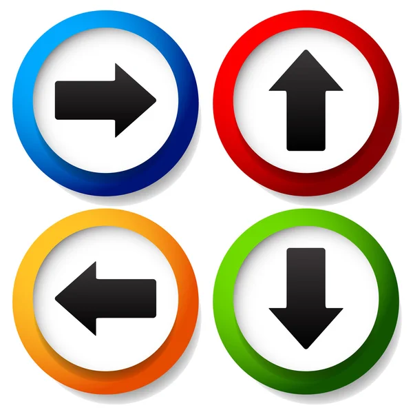 Set di icone con freccia colorata — Vettoriale Stock