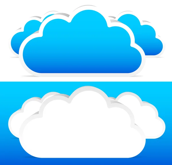 White and blue clouds — Stock Vector