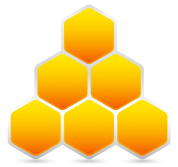 Favo de mel hexagonal, elemento de colmeia —  Vetores de Stock
