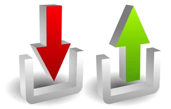 Botones de carga y descarga 3d — Archivo Imágenes Vectoriales