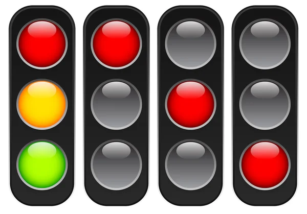 Traffic lights, Semaphores set — Stock Vector