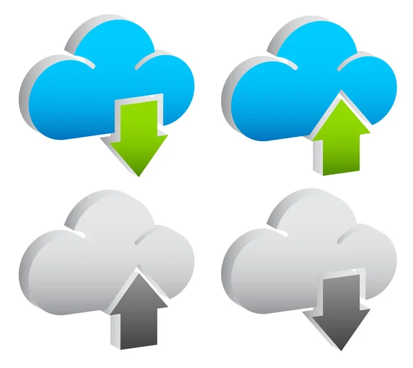 Schaltflächen hochladen, herunterladen — Stockvektor