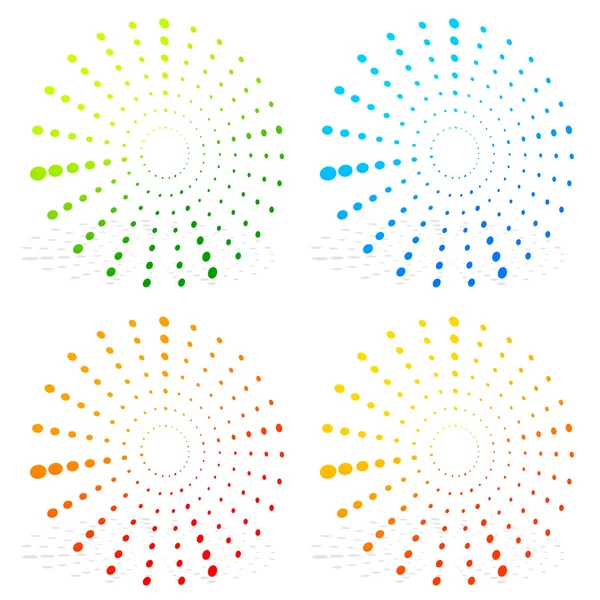 Radial gepunktete Elemente — Stockvektor