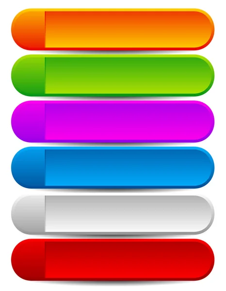 Färgglada rundade banners och knappar — Stock vektor