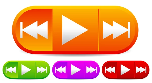 Tlačítka pro multimédia, audio, video — Stockový vektor