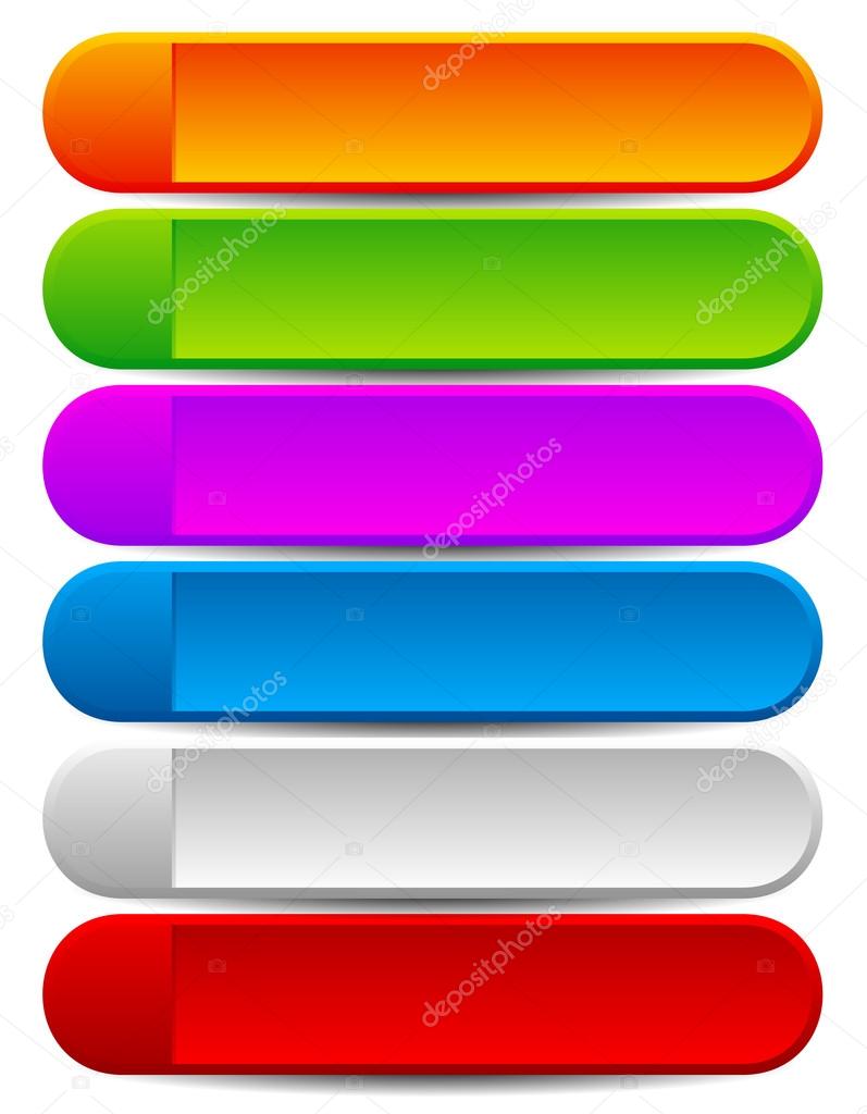 Colorful rounded banners or buttons