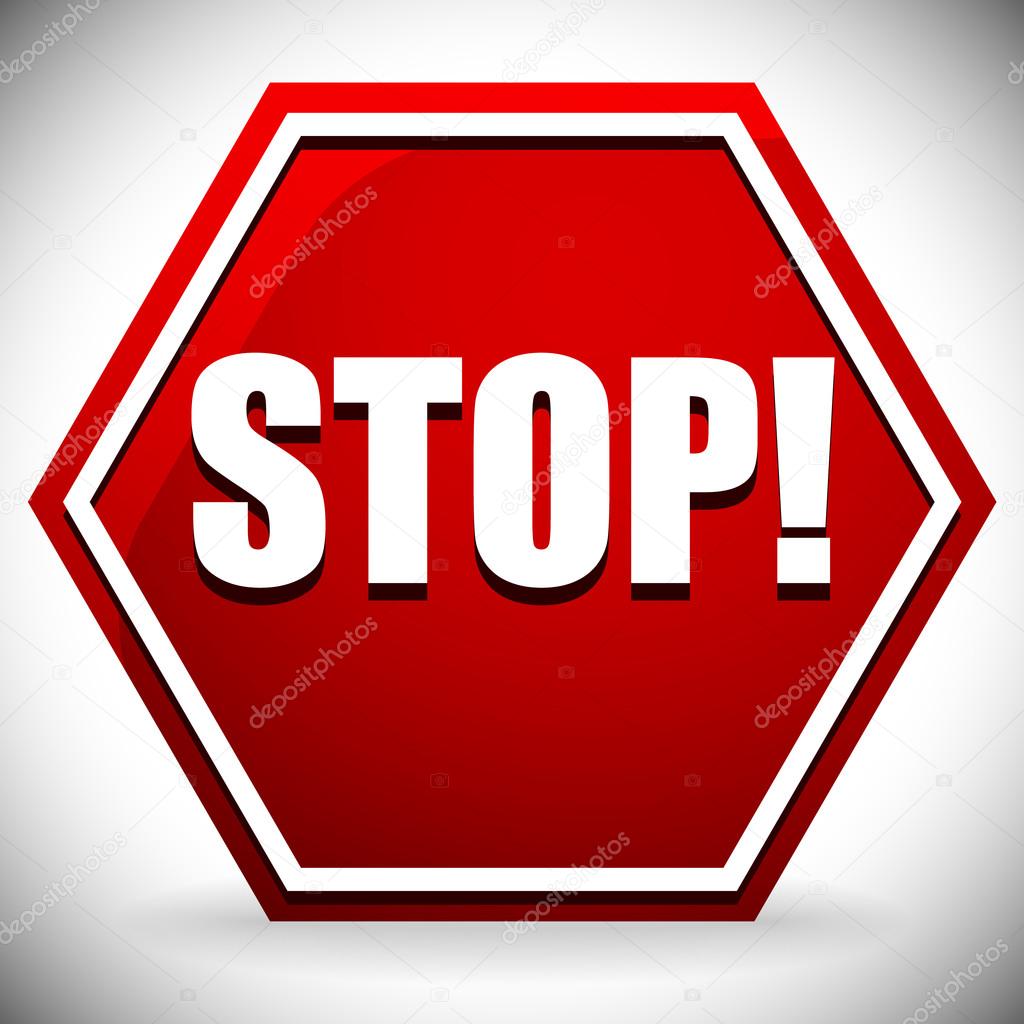 STOP on red road sign.