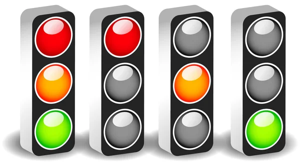 Traffic lights, traffic lamps set — Stock Vector