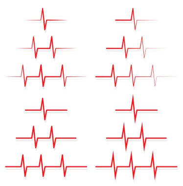EKG, nabız simgeler hatları.