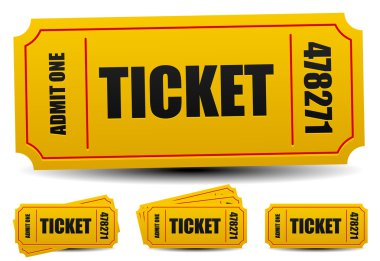 admit ticket icons set clipart