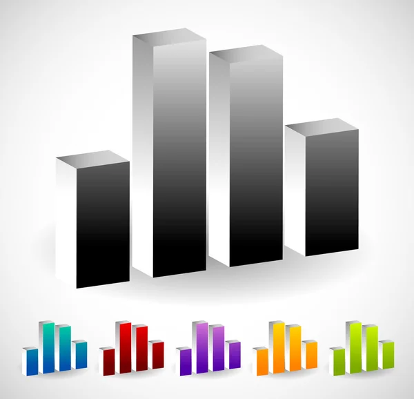 Gráfico de barras, ícones de gráfico de barras — Vetor de Stock