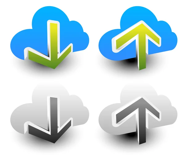 Symbole hochladen, herunterladen. — Stockvektor