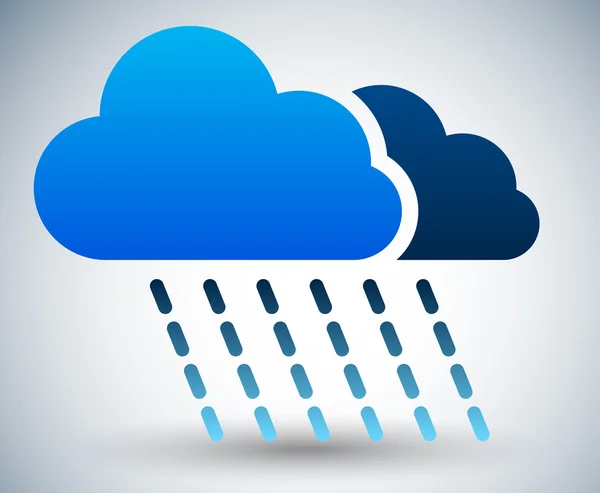 Regen wolken symbool. blauw op witte achtergrond. vector — ストックベクタ