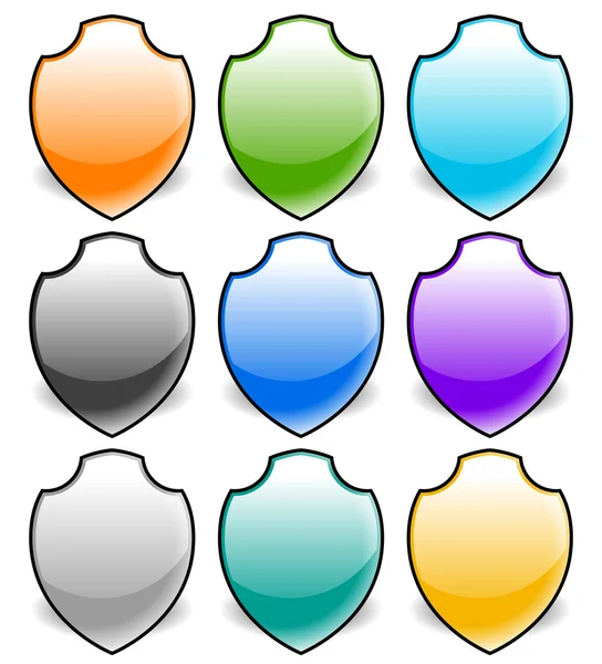 Shield shapes icons — Stock Vector