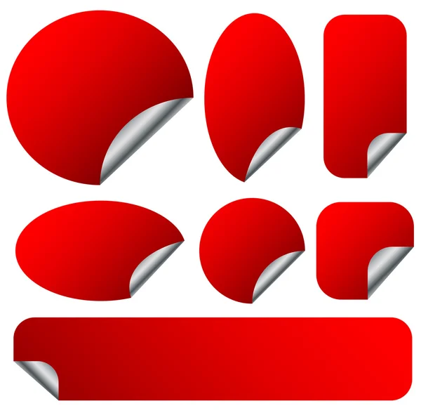 Red blank stickers set — Stock Vector