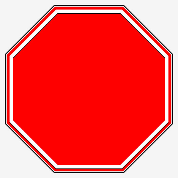 Blank stop sign.
