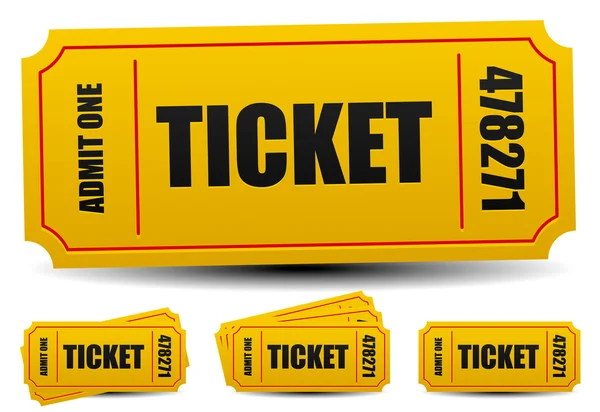 Toegeven ticket icons set — Stockvector