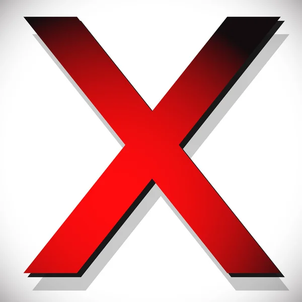 Croce rossa, icona della lettera X — Vettoriale Stock