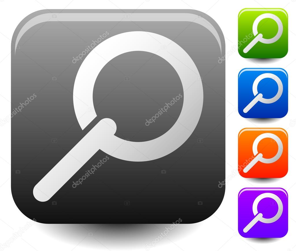 Square magnifying glass icons Stock Vector by 75285517