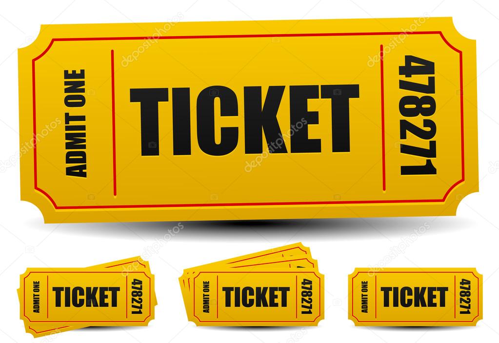 admit ticket icons set