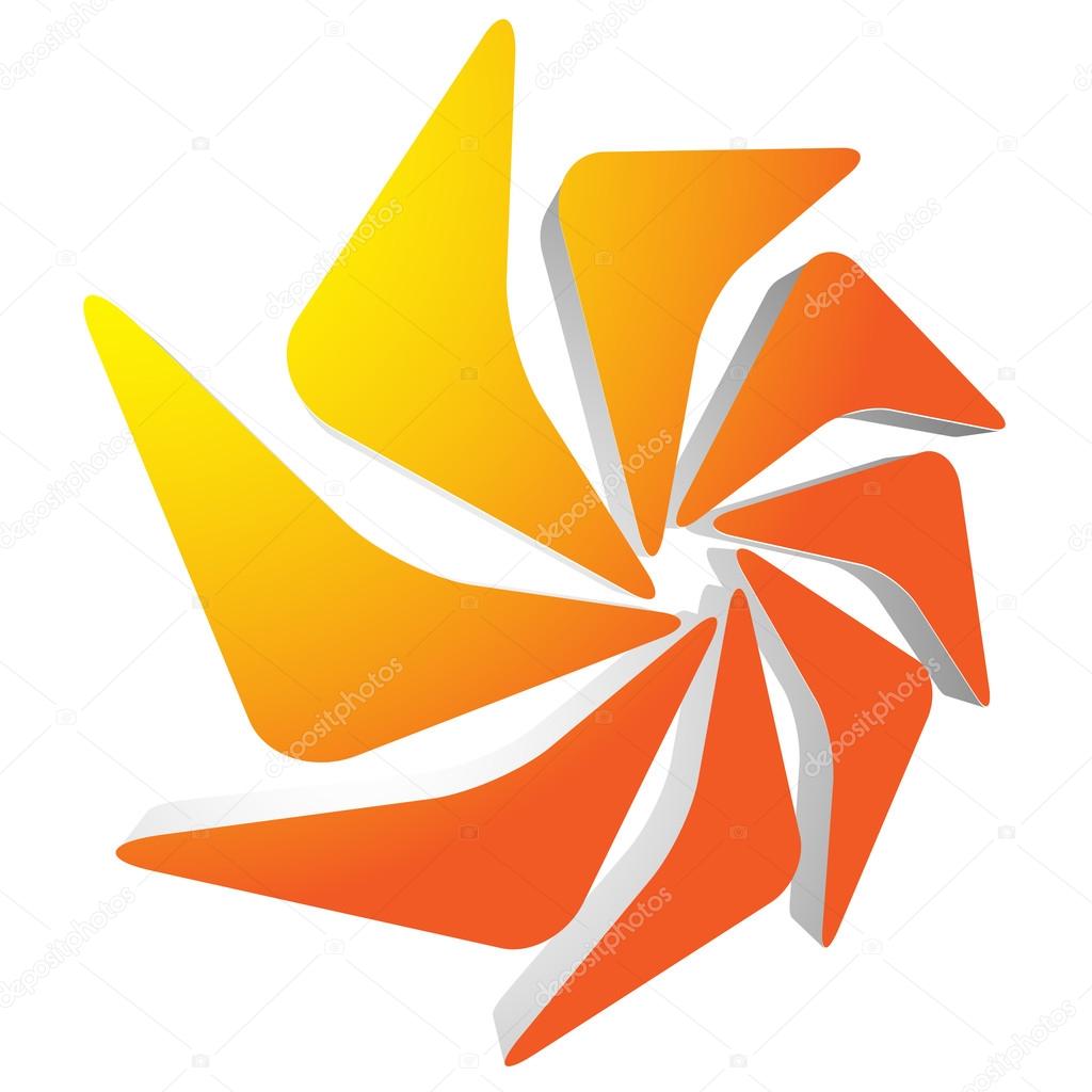 Abstract 3d rotating shape, vector illustration