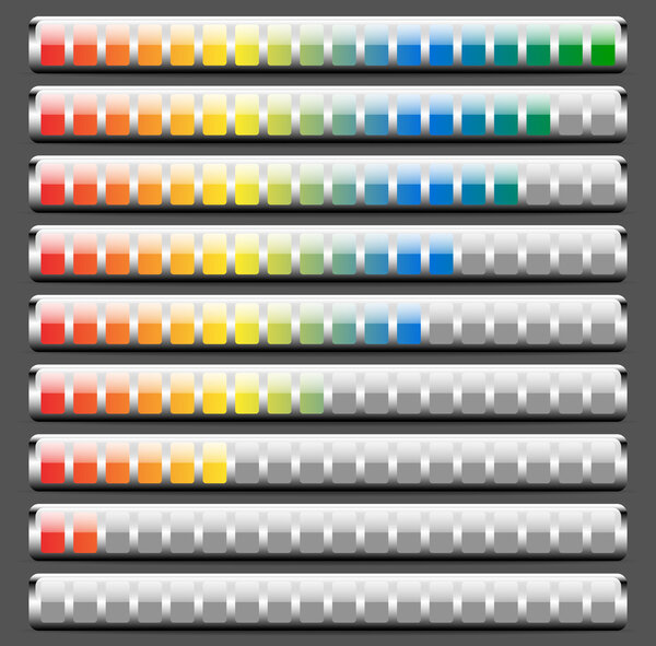 Горизонтальные полосы, элементы индикации
