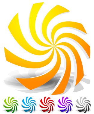 Whirling, swirling, rotating elements
