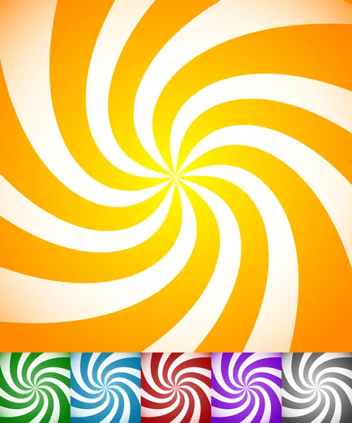 Swirling, rotating  stripe patterns — Stock Vector