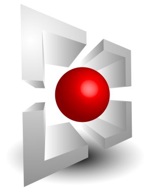 Abstract red white targetmark