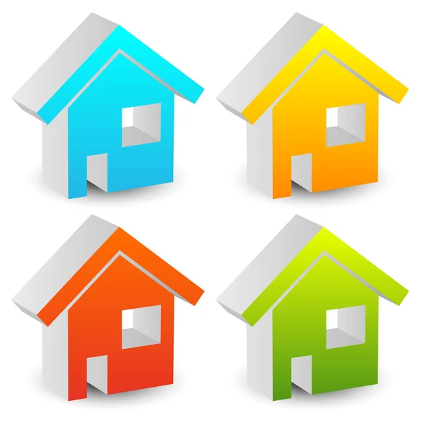 3d house icons set — Stockvector