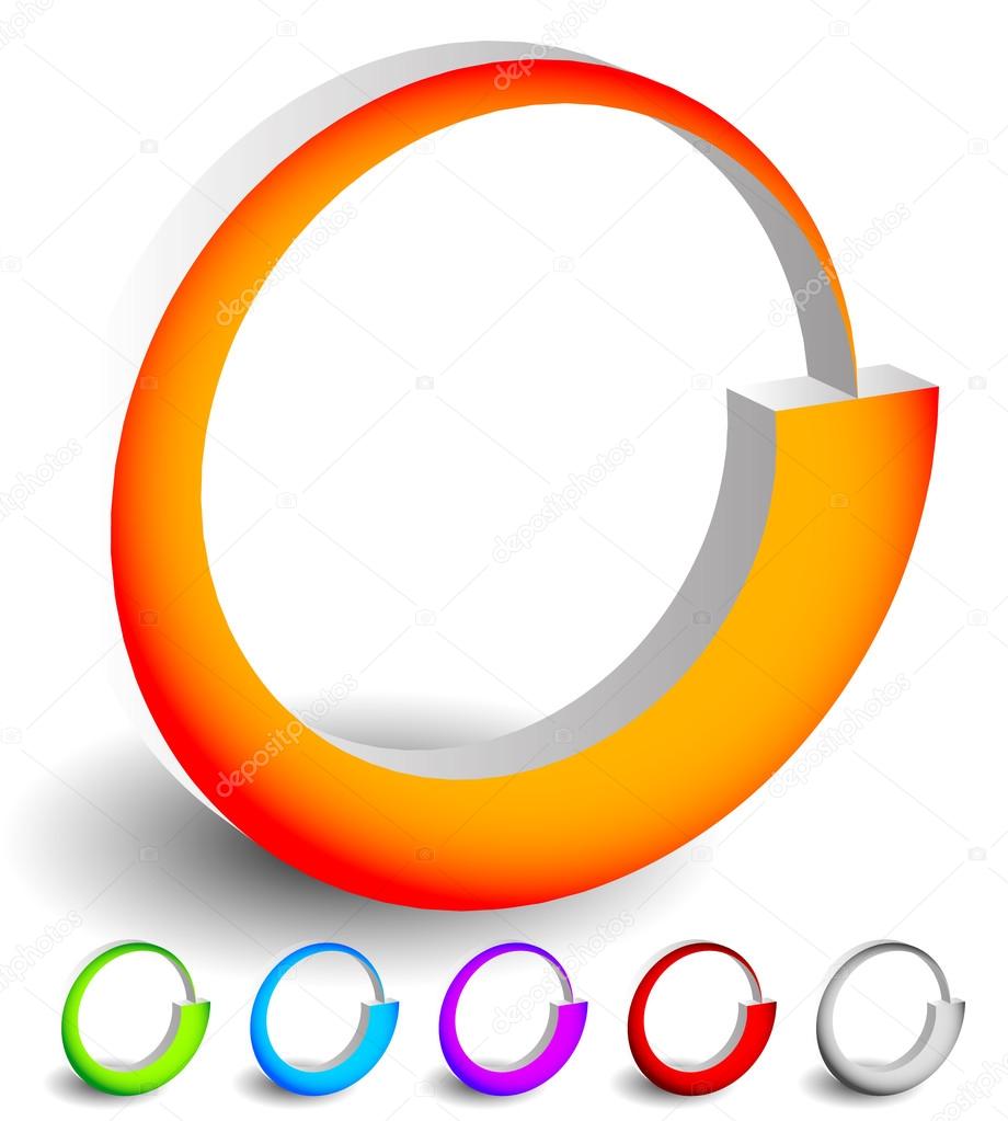 Abstract spinning, rotating shapes. 6 colors included: Orange, green, blue, purple, red an gray. Generic icons, preloader like graphics.