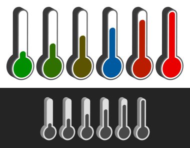 Termometre simgeler kümesi.