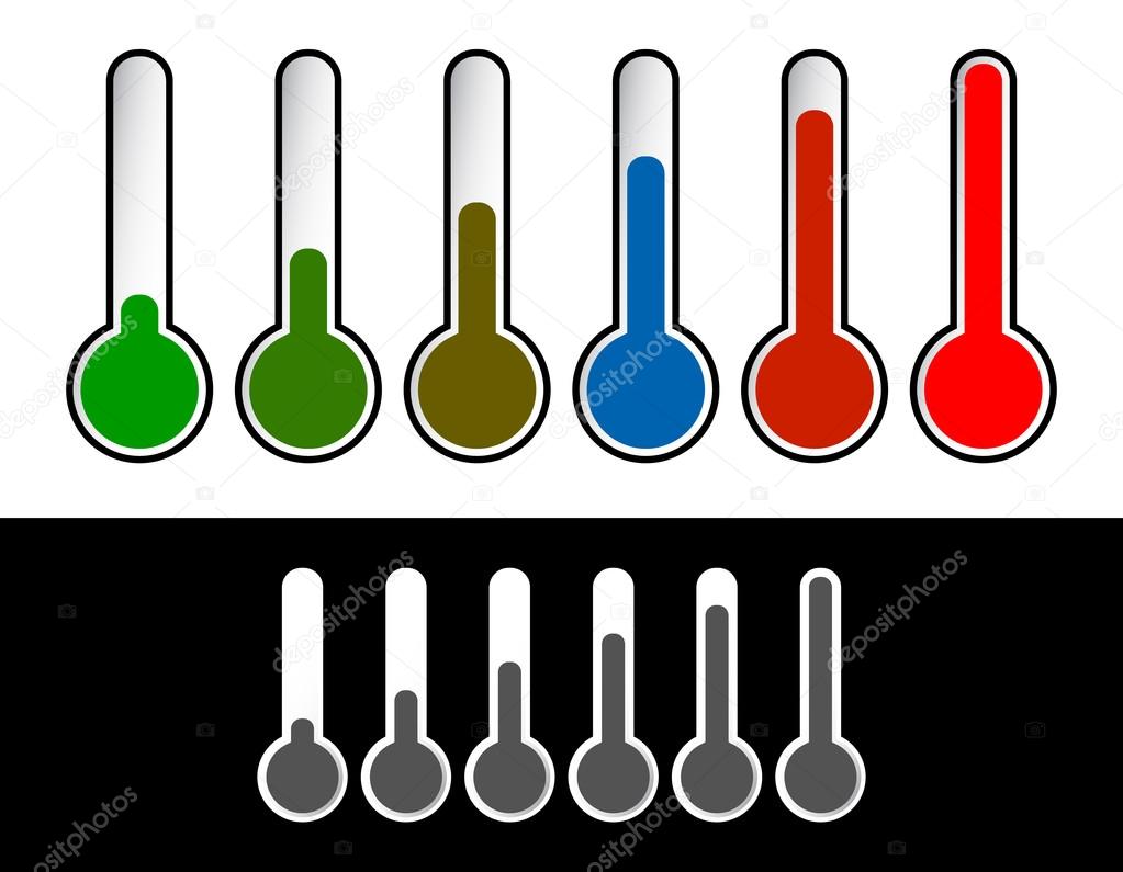 Thermometer symbols set set.