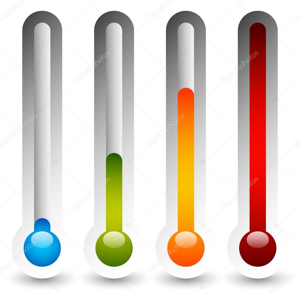 Thermometer symbols set set.