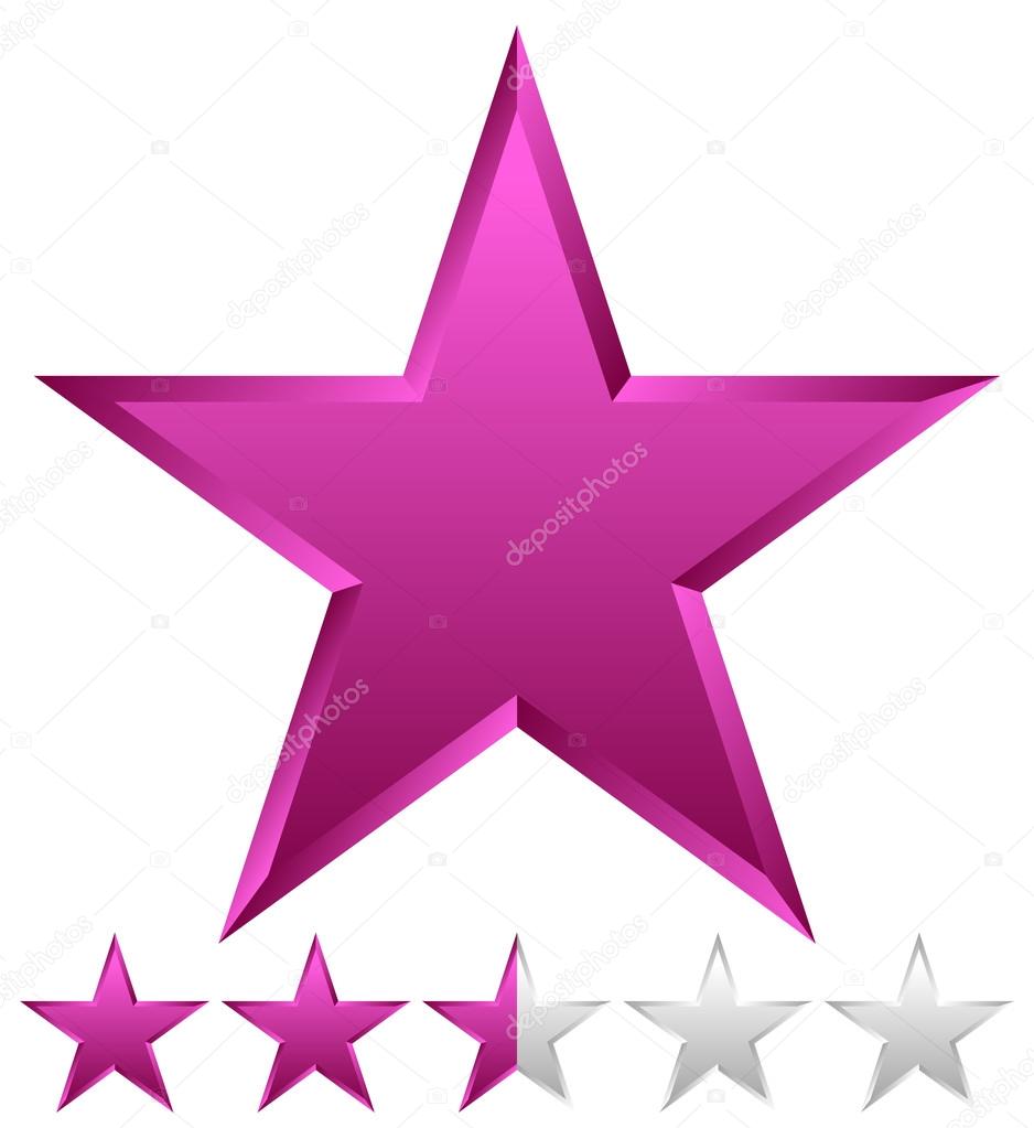3d star icon with rating.