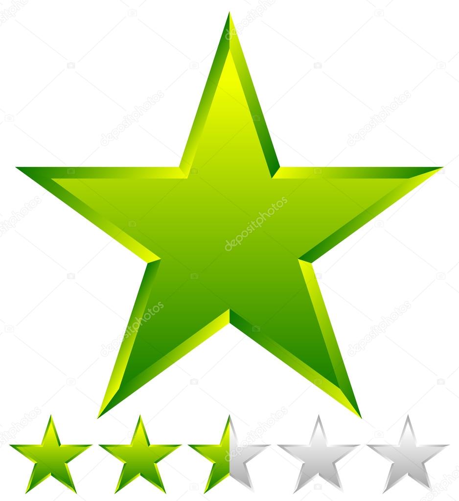 3d star icon with rating.