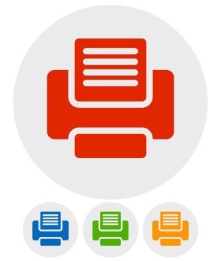 Yazıcı, ofis, teknoloji simgeleri