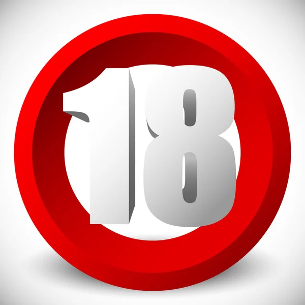 18 ans signe de restriction d'âge — Image vectorielle