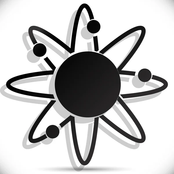 Átomo, icono del núcleo . — Vector de stock