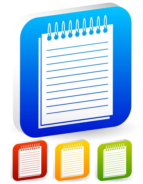 Notebook, conjunto de ícones de copybook — Vetor de Stock