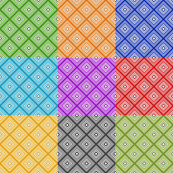 Abstract seamless  squares patterns set — Stock Vector