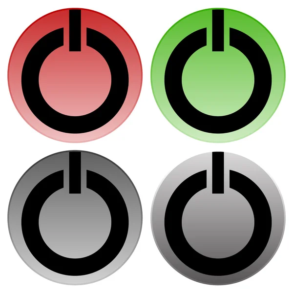 Power buttons, switches set — Stock Vector