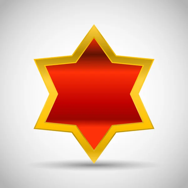 Símbolo de estrela vermelho e dourado — Vetor de Stock