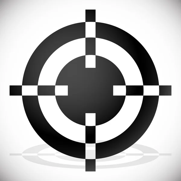 Blanco y negro objetivo, objetivo — Vector de stock